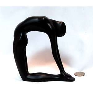 Yoga Positions Acrylic Glass Look Statue Figurine Black Ustrasana 