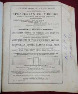 1872 BOOK KEEPING JOURNAL SPENCERIAN PENMANSHIP houck  