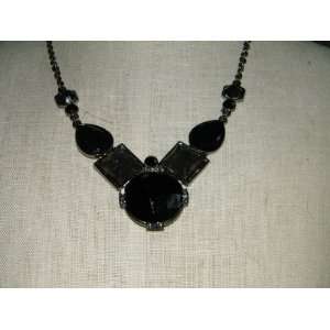    Black Faceted Crystal Necklace Napier? 4241 