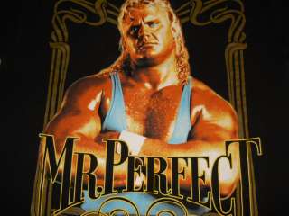retro MR. PERFECT WWF WWE WRESTLING BLACK t shirt MED M  