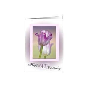  43rd Birthday ~ Pink Ribbon Tulips Card: Toys & Games
