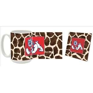  Fresno State Giraffe Print Mug & Coaster Combo: Sports 