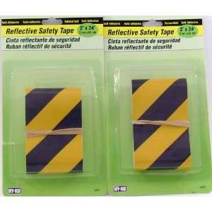  HY KO Reflective Safety Tape 2x24 Yellow/Black 2 Pack 