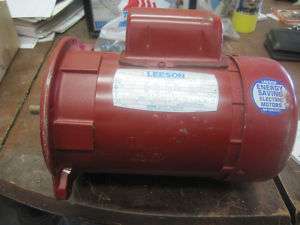 LEESON 1/2 HP 1 PHASE 1725 RPM ELECTRIC MOTOR  