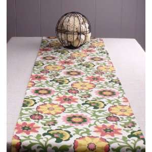  Yellow Table Runner 72 inch long, Red, Green Color, Spring Table 