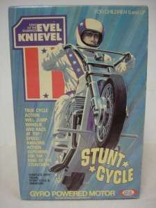 EVEL KNIEVEL STUNT CYCLE 1975 COMPLETE IN BOX ROBBIE MINI SKY CYCLE 