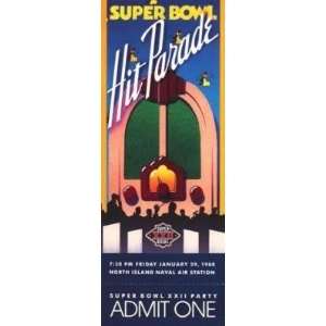super Bowl Xxii San Diego, Ca 1988 Party Tickets   NFL Football 
