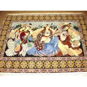  4x5 Hand Knotted Isfahan Persian Rug   41x57