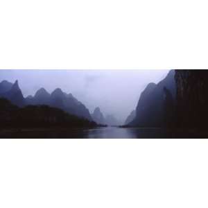 River Passing Through a Hill Range, Guilin Hills, Li River, Yangshuo 