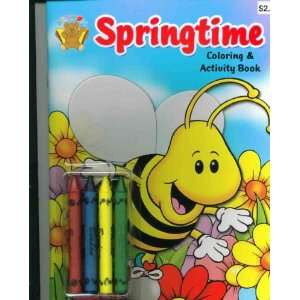  Springtime Coloring and Activity Book with 4 Jumbo Crayons 
