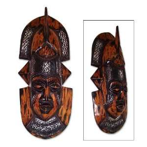  Wood mask, Warriors Bravery Home & Kitchen