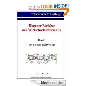 Hagener Berichte der Wirtschaftsinformatik Band 1 Kryptologie und P 