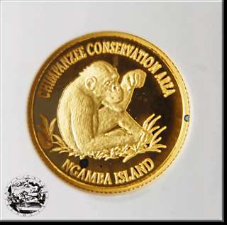 Uganda 1000SH 1999 Chimpanzee Certified PR70 Gold #1131  