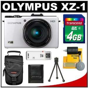  Olympus XZ 1 Digital Camera (White) with 4GB Card + Case 