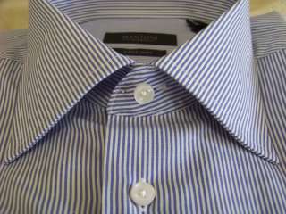MANTONI  ITALY  BLUE STRIPE DRESS SHIRT 15 32/33   NEW   