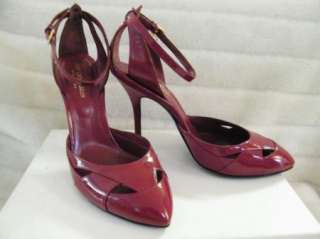 SERGIO ROSSI SHOES SANDALS heels RED Patent 37 7  