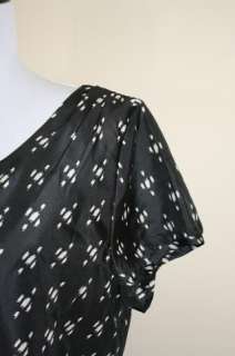 JCrew Souvenir Dress New Ikat Printed Silk $148 Faded Black 8  