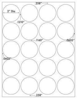 120 2 INCH ROUND/CIRCLE BLANK WHITE STICKERS/LABELS  