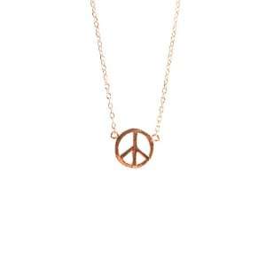  apop nyc 14k Rose Gold Vermeil Mini Peace Sign Necklace 16 