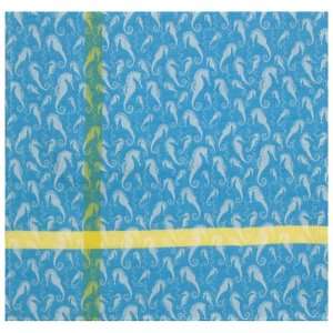   100% Cotton Blue Seahorse Tablecloth 60x60 Inches