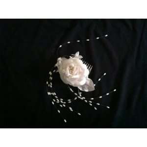  Ivory Artificial Flowers Wedding Bridal Hair Accessory 