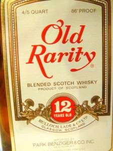 Old Rarity 12Yrs. Scotch Whisky 4/5 Quart OLD BOTTLING  