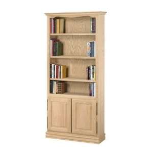  Americana 84 Oak Bookcase with Doors Finish Unfinished 