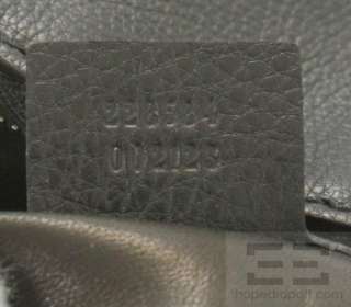 Gucci Black Pebbled Leather Icon Bit Medium Shoulder Bag  