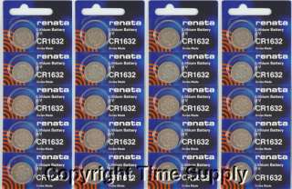 20 CR 1632 Renata Watch Lithium Batteries FREE SHIP  
