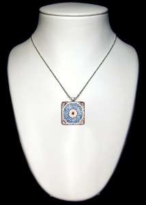 Zodiac Sign Mandala New Age Glass Pendant Necklace 162  