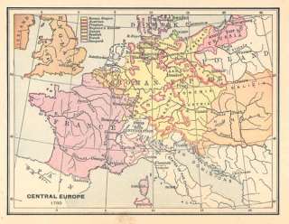 EUROPE: CENTRAL 1780. Historical Map. Myers. [1889]  