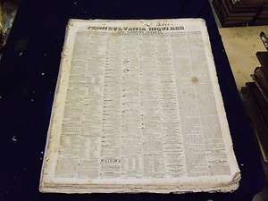 1834 1835 PENNSYLVANIA INQUIRER & MORNING JOURNAL NEWSPAPER VOLUME 