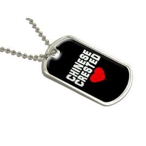  Chinese Crested Love   Black   Military Dog Tag Luggage 
