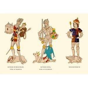 Vintage Art Richard De Beauchamp, Richard Nevil, and King Richard III 