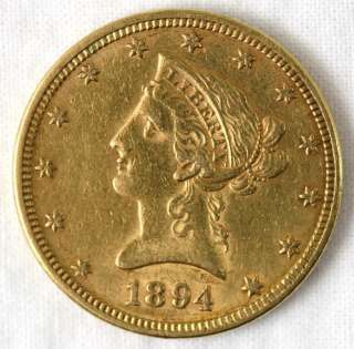 1894 US LIBERTY HEAD 10 DOLLAR GOLD COIN   XF  