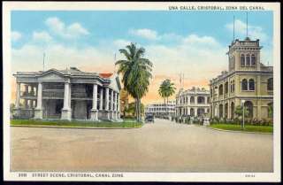 panama, canal zone, CRISTOBAL, Street Scene (ca. 1930)  