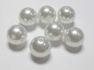   Pure White Faux Pearl Round Beads 18mm Imitation Pearl Beads  
