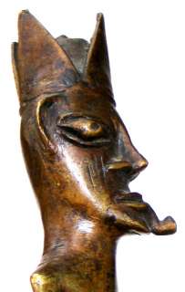 AFRICAN BRONZE SCULPTURE, LARGE, TRIBAL CHIEF, WARRIOR KING, ABSTRACT 