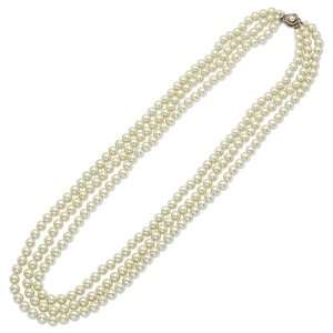   8mm Pearls 30in Triple Strand Necklace: Jacqueline Kennedy Collection