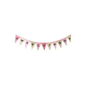  New Arrivals Flag Banner, Pink And Green Baby