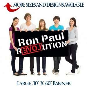  Ron Paul Revolution Black Banner (30X60): Home & Kitchen