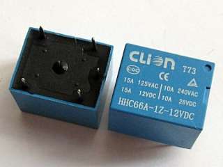   Miniature PCB Relay 12V SPDT ~125VAC/15A 28VDC/10A HHC66A 1Z 12VDC