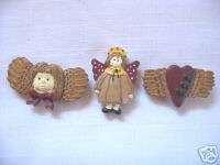 LOT OF 3 HAND PAINTED LOVELY GIRL ANGEL BUTTON COVERS  