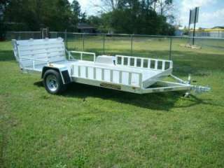 ALUMA 8112 aluminum trailer double atv with side load ramps and 
