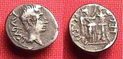 Issuer AUGUSTUS , 27 BC AD 14. AR Quinarius (1.61 g.).