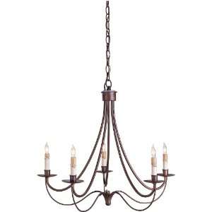 Currey and Company 9540 Hand Rubbed Bronze Cascade Chandelier with 