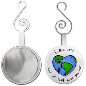 LOVE THE WORLD EARTH DAY bp Oil Spill Relief 2.25 inch Glass Mirror 