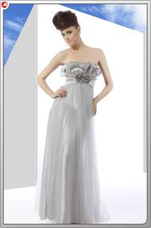 2012 Best selling Strapless Gray Long Prom Gowns Size M/8 Free 