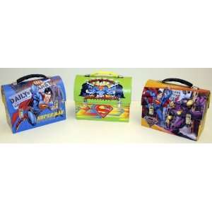  Superman Workmans Carry All Metal Dome Lunch Box Tin 