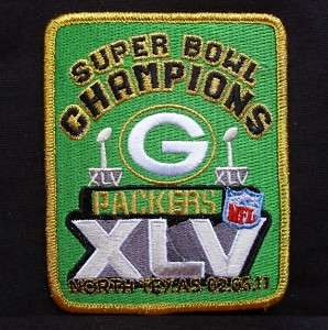 2011 SUPERBOWL XLV 45 GREEN BAY PACKERS CHAMPIONS PATCH  